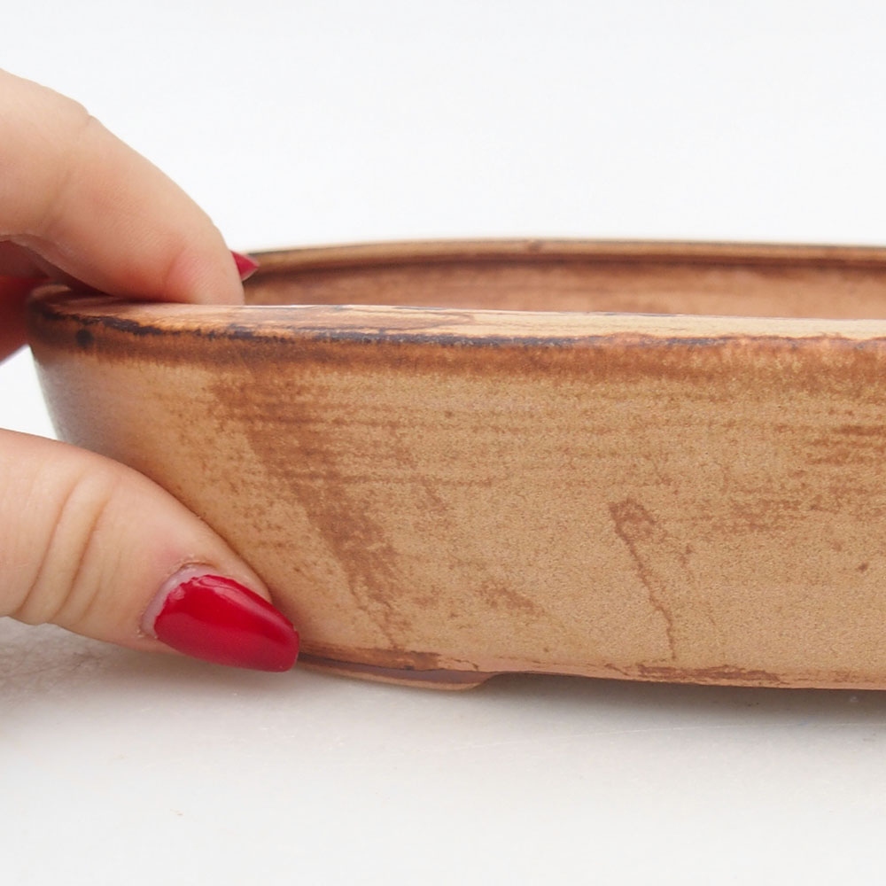 Bonsaischaal van keramiek 22 x 17 x 4 cm, roze