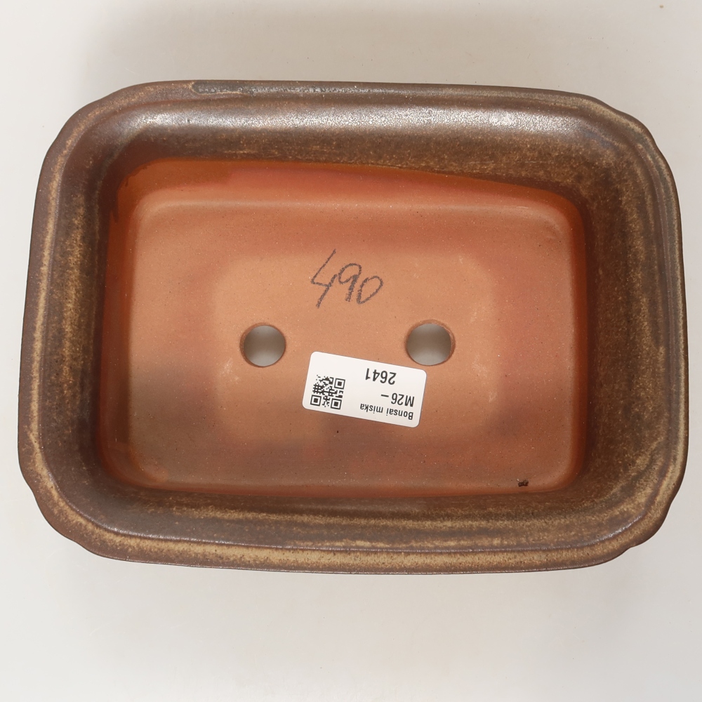 Keramische schaal  20 x 15,5 x 6 cm, kleur bruin