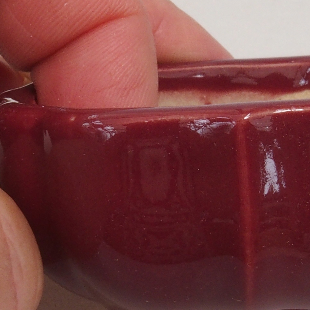 Mini bonsaischaal 5,5 x 5,5 x 2,5 cm, bordeauxrood