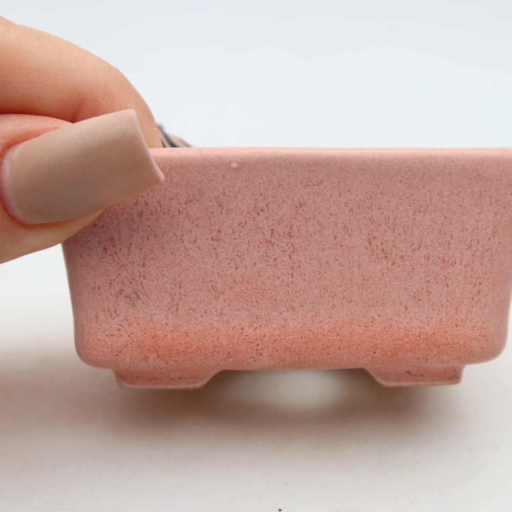 Keramische bonsaischaal 7 x 7 x 3,5 cm, kleur: roze