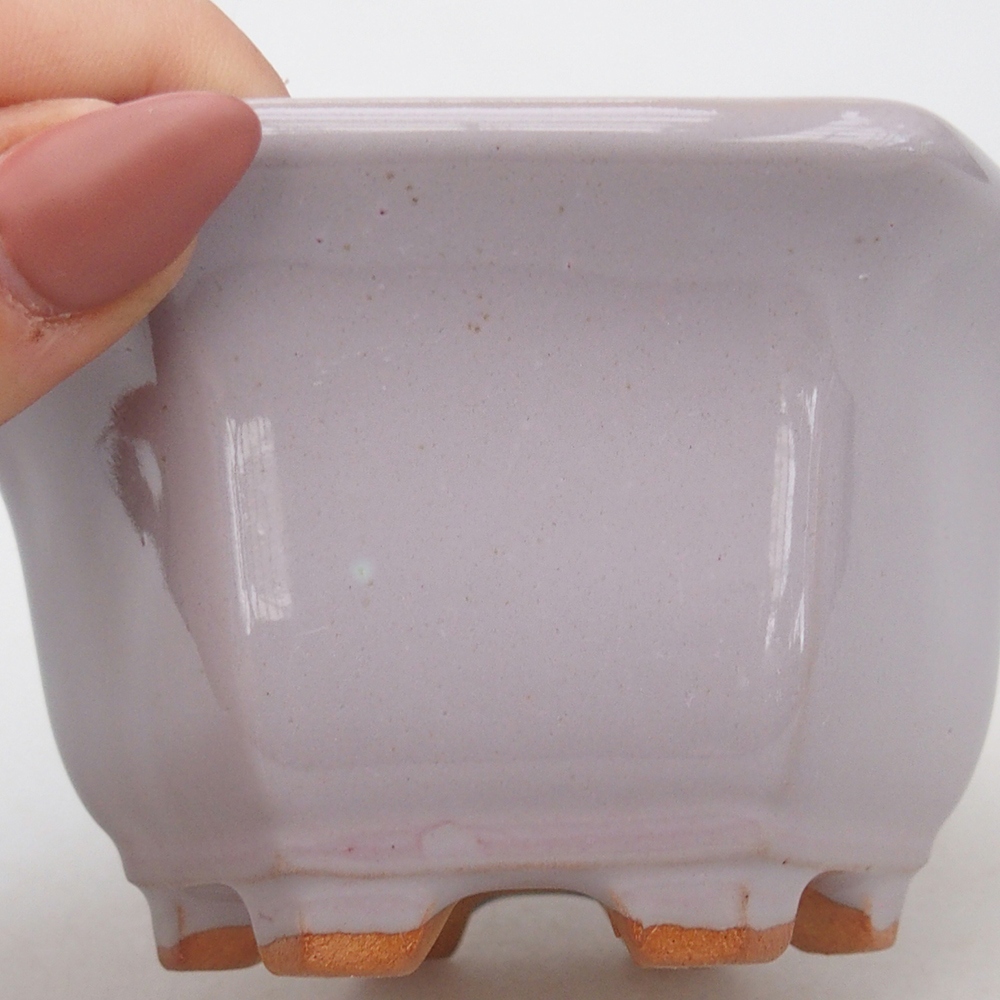 Bonsaischaal van keramiek 10,5 x 9,5 x 5,5 cm, roze