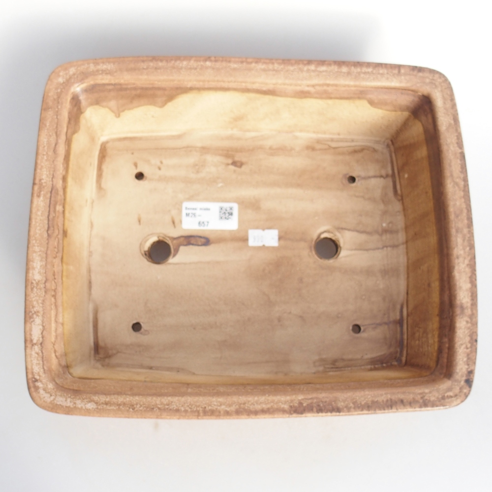 Bonsaischaal van keramiek 29,5 x 24,5 x 8 cm, roze