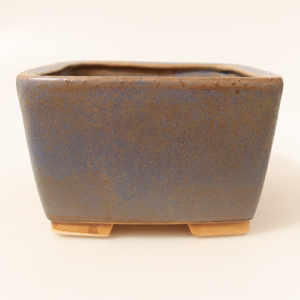 Keramische bonsaipot 13 x 13 x 8 cm, kleur: blauw