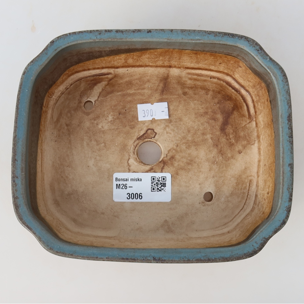 Keramische bonsaischaal 17,5 x 14,5 x 5 cm, kleur: blauw