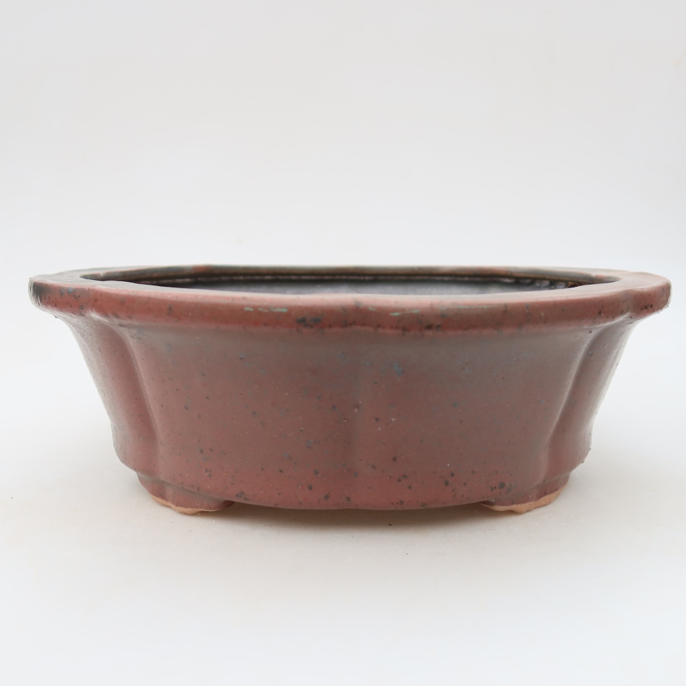 Bonsaischaal van keramiek 26,5 x 26,5 x 8,5 cm, roze