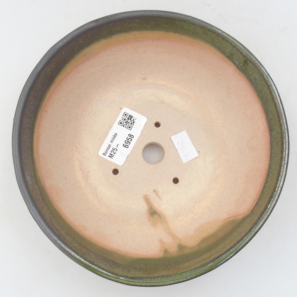 Bonsaischaal van keramiek 26 x 26 x 8 cm, kleur rood