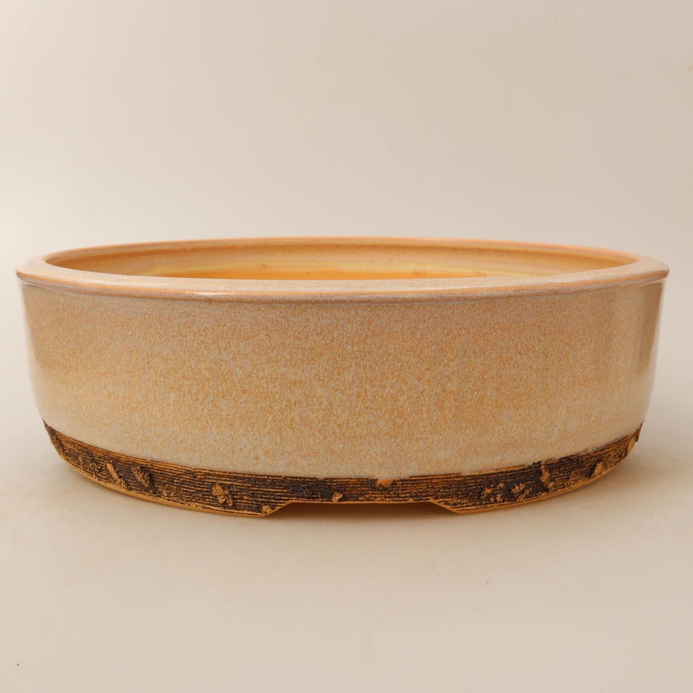 Keramische bonsaipot 27,5 x 27,5 x 7,5 cm, kleur: beige