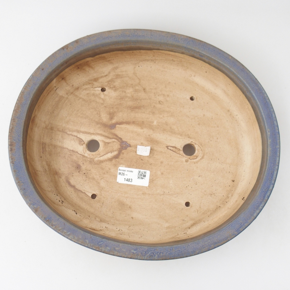 Bonsaischaal van keramiek 32,5 x 28 x 7 cm, kleur blauw