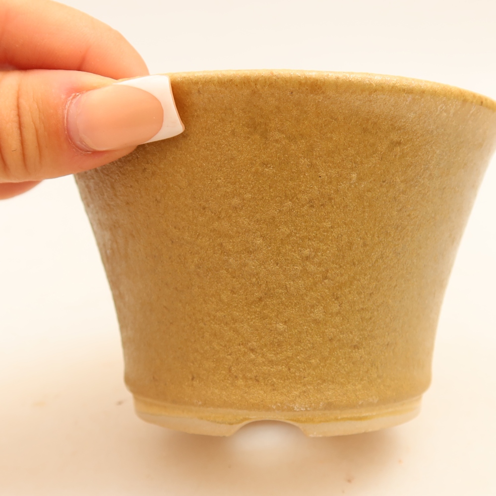 Keramische bonsaipot 11 x 11 x 7 cm, kleur: beige