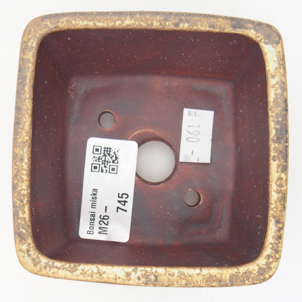 Bonsaischaal van keramiek 8,5 x 8,5 x 5,5 cm, groen