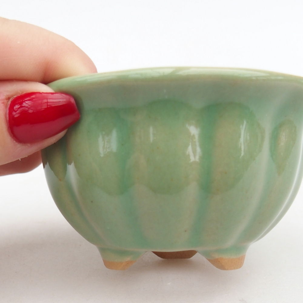 Bonsaischaal van keramiek 26 x 26 x 8 cm, kleur rood