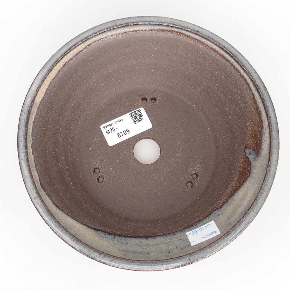 Bonsaischaal van keramiek 19 x 19 x 6 cm, grijs