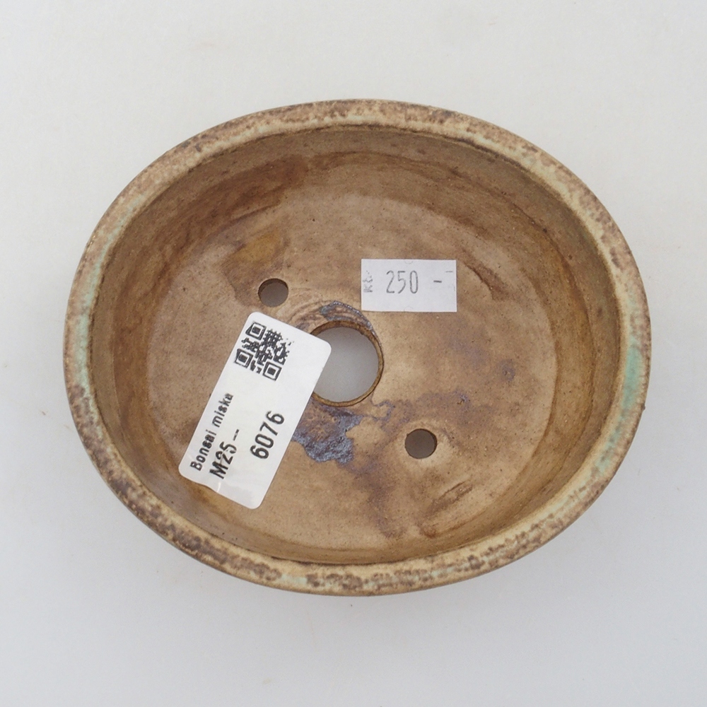 Bonsaischaal van keramiek 10 x 8,5 x 4 cm, bruin