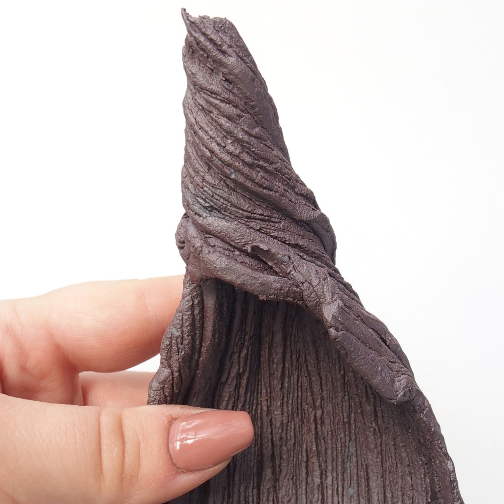 Keramische schaal 10 x 7,5 x 14,5 cm , metaalkleur