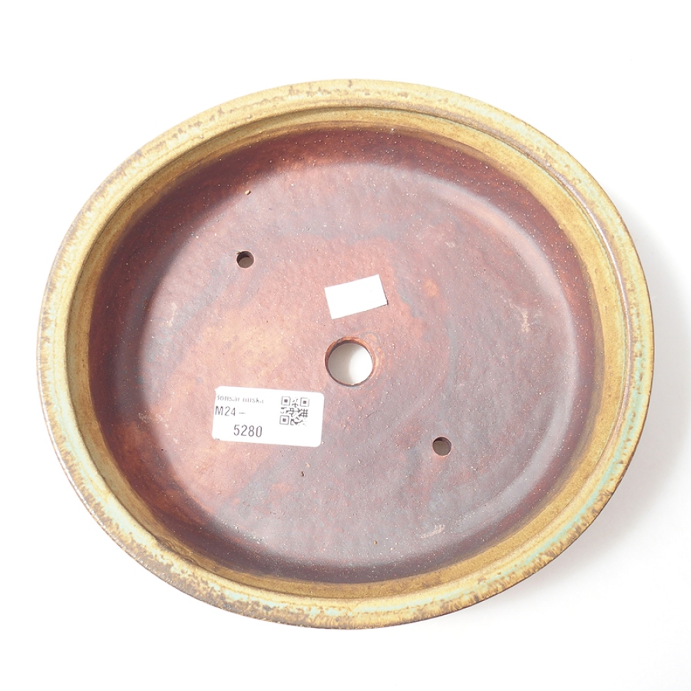 Bonsaischaal van keramiek 21 x 19 x 5 cm, groen