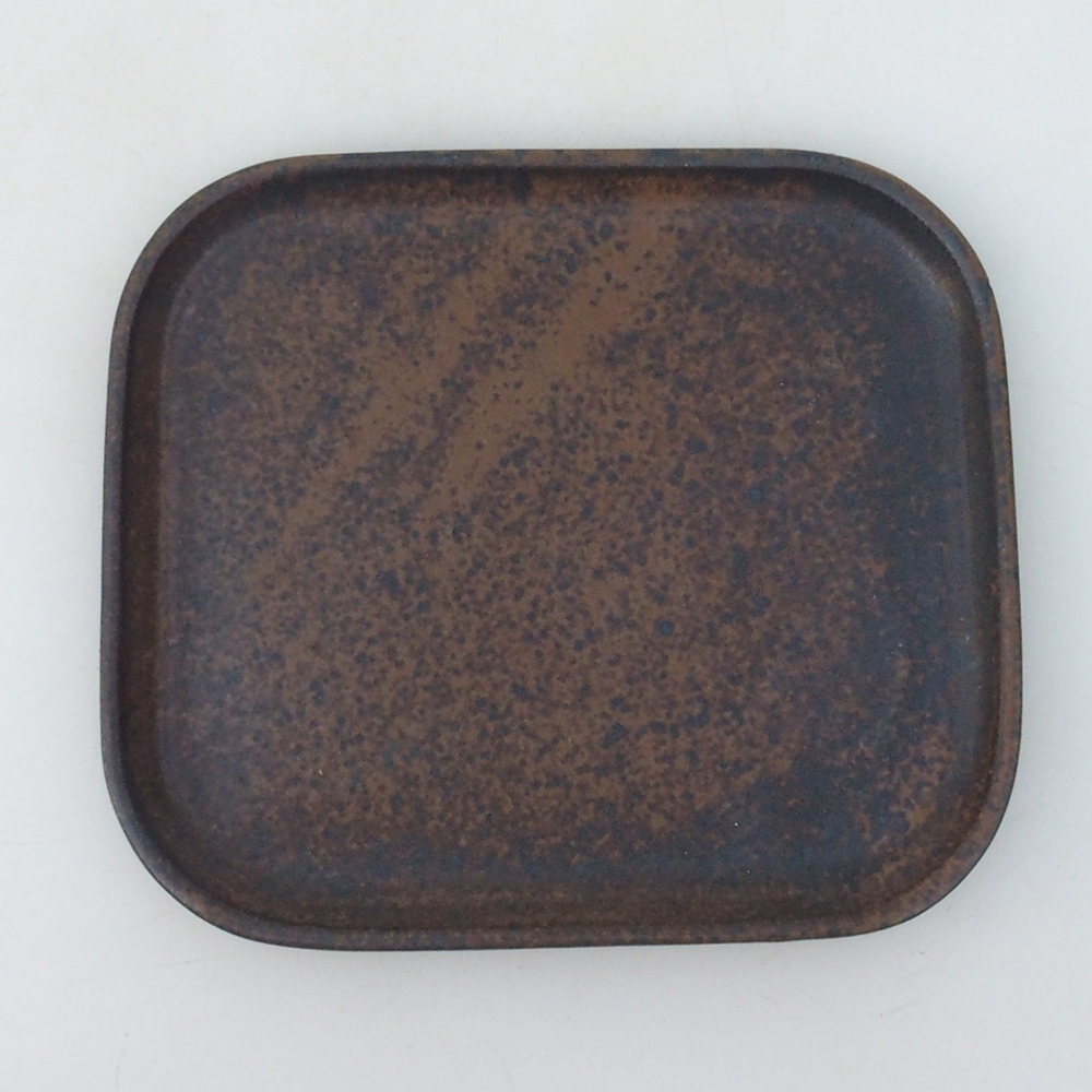 Bonsai kom + schotel H38 - 12x10x5,5 cm - bruin