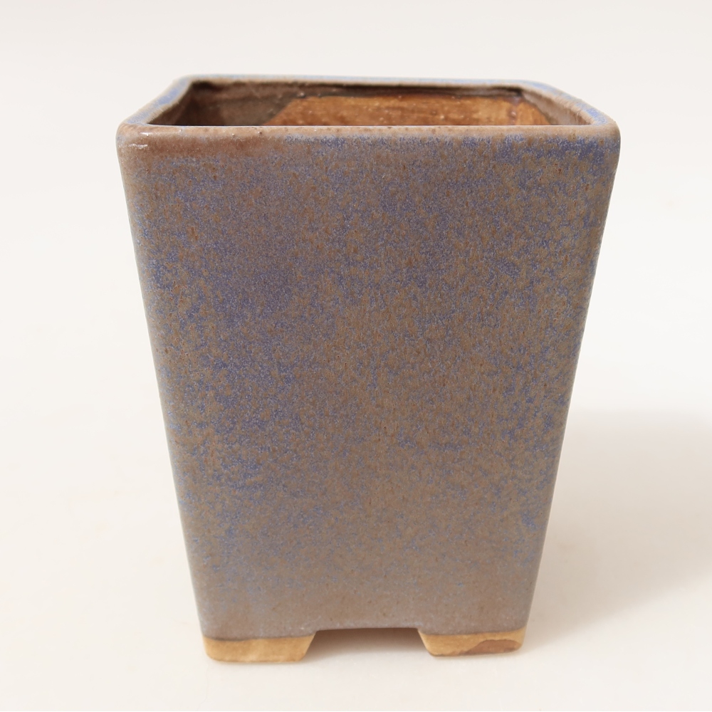 Bonsaischaal van keramiek 8,5 x 8,5 x 10,5 cm, kleur blauw
