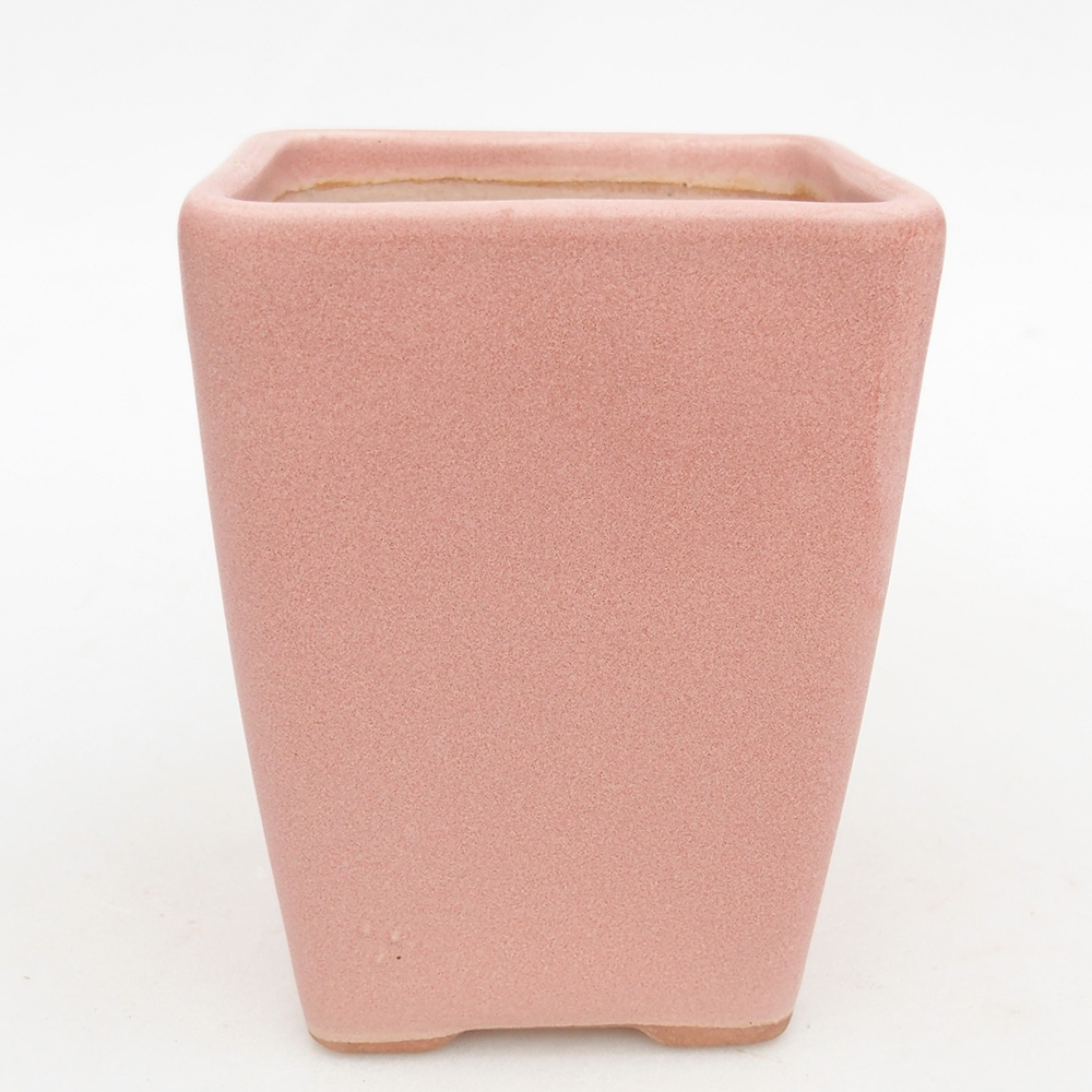 Bonsaischaal van keramiek 8,5 x 8,5 x 11,5 cm, roze