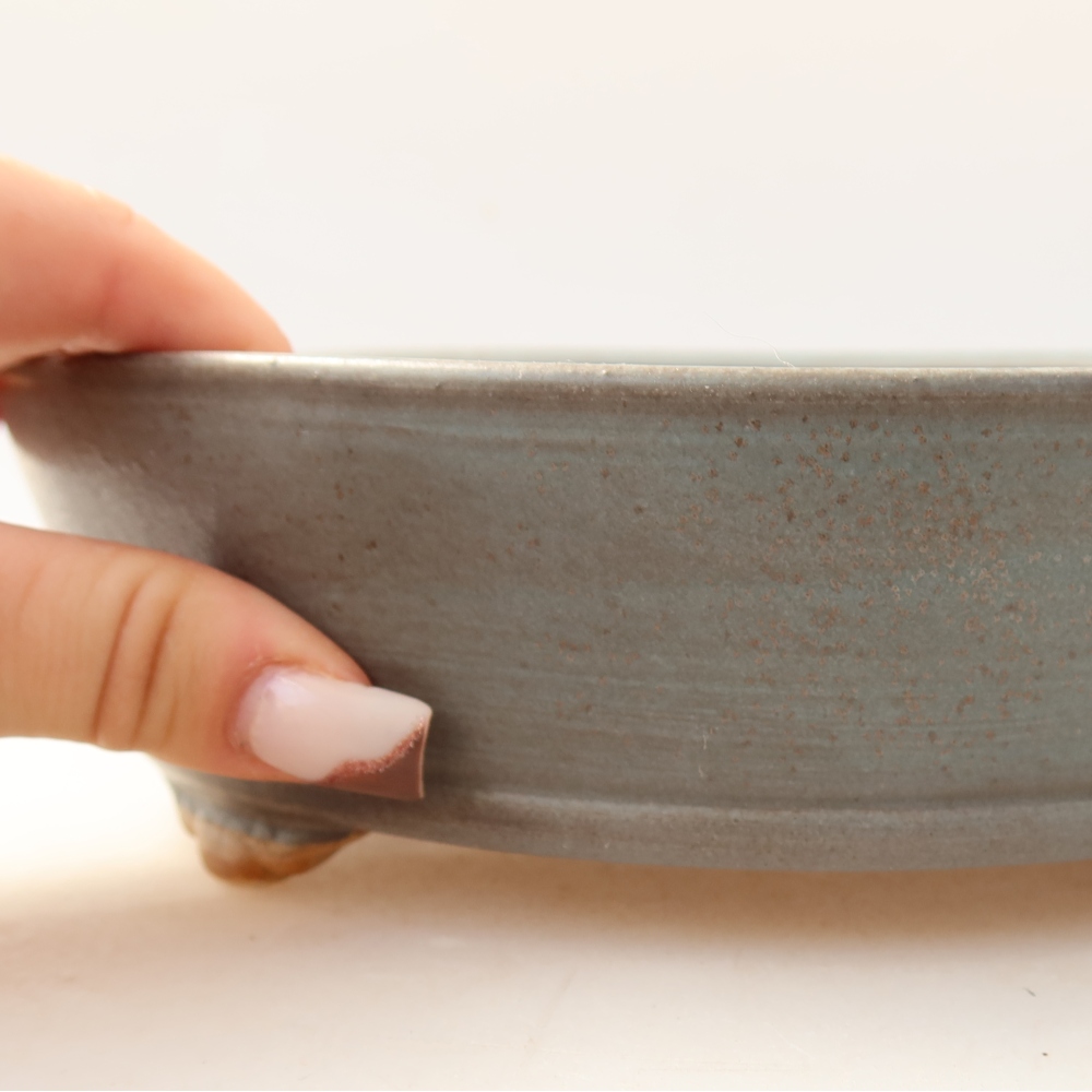 Keramische bonsaipot 21,5 x 21,5 x 6 cm, kleur: blauw