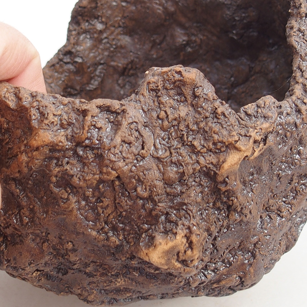 Keramische schaal 16 x 14 x 14 cm , kleur bruin