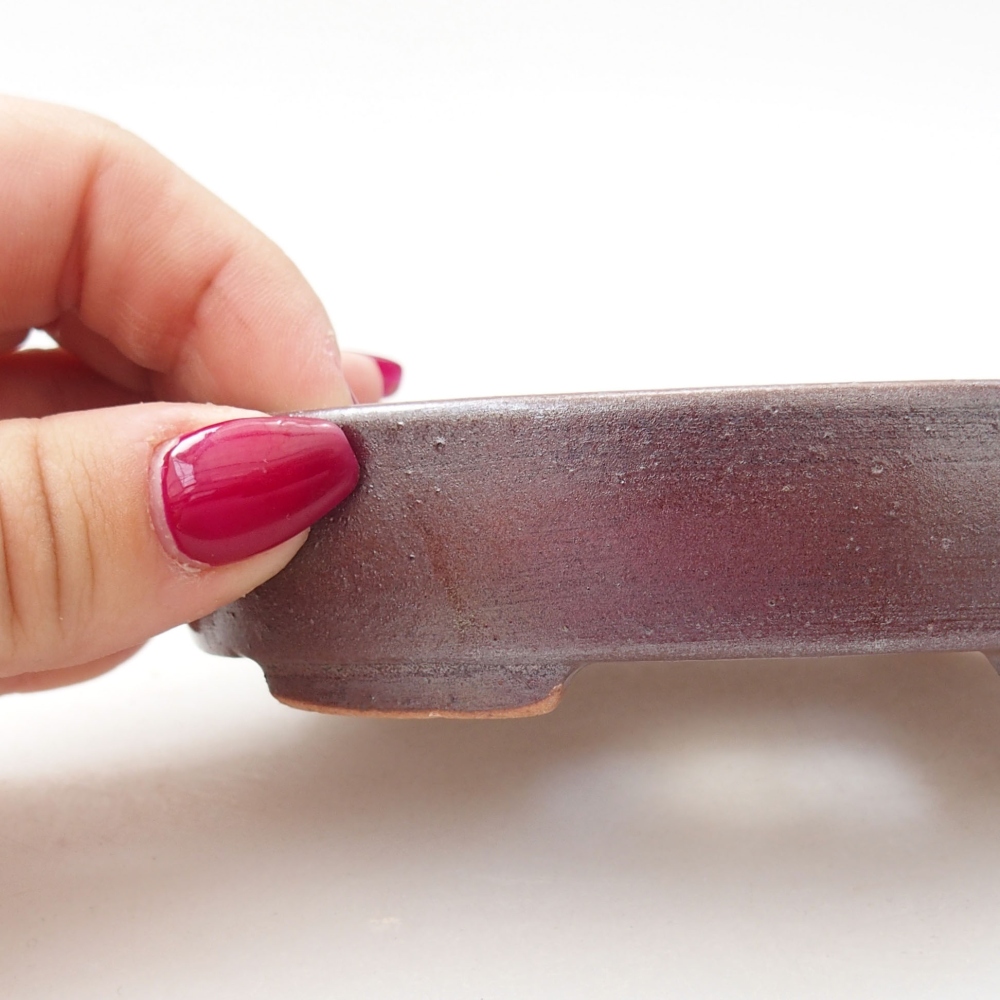 Bonsaischaal van keramiek 11,5 x 9 x 2,5 cm, bruin