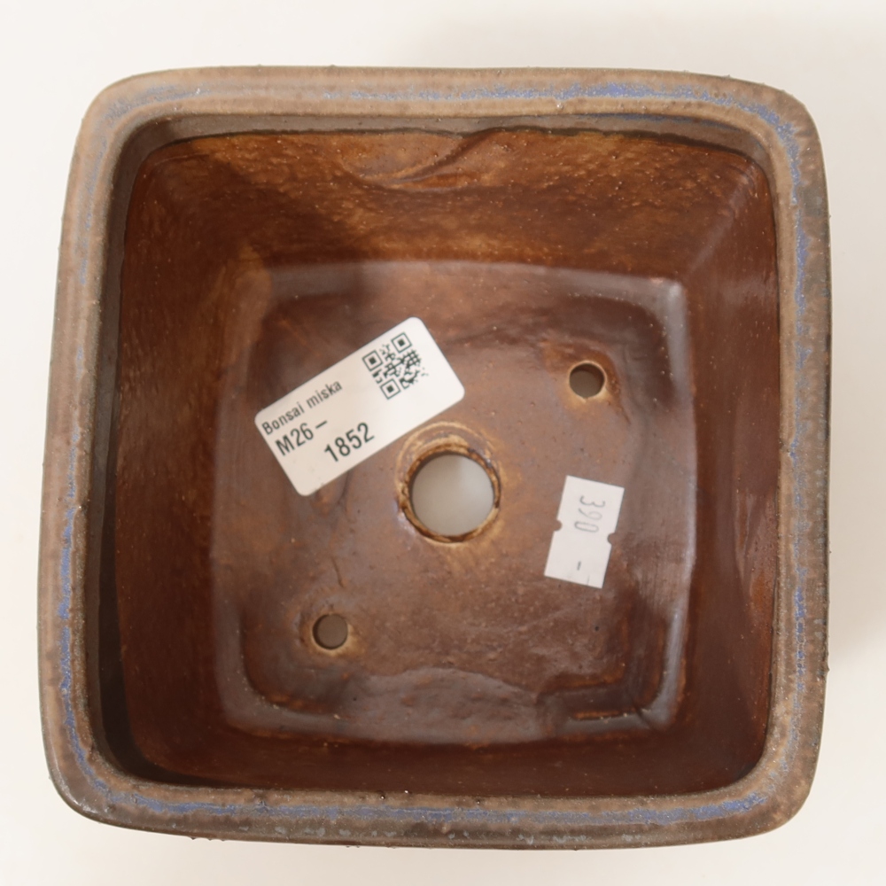 Keramische bonsaipot 13 x 13 x 8 cm, kleur: blauw