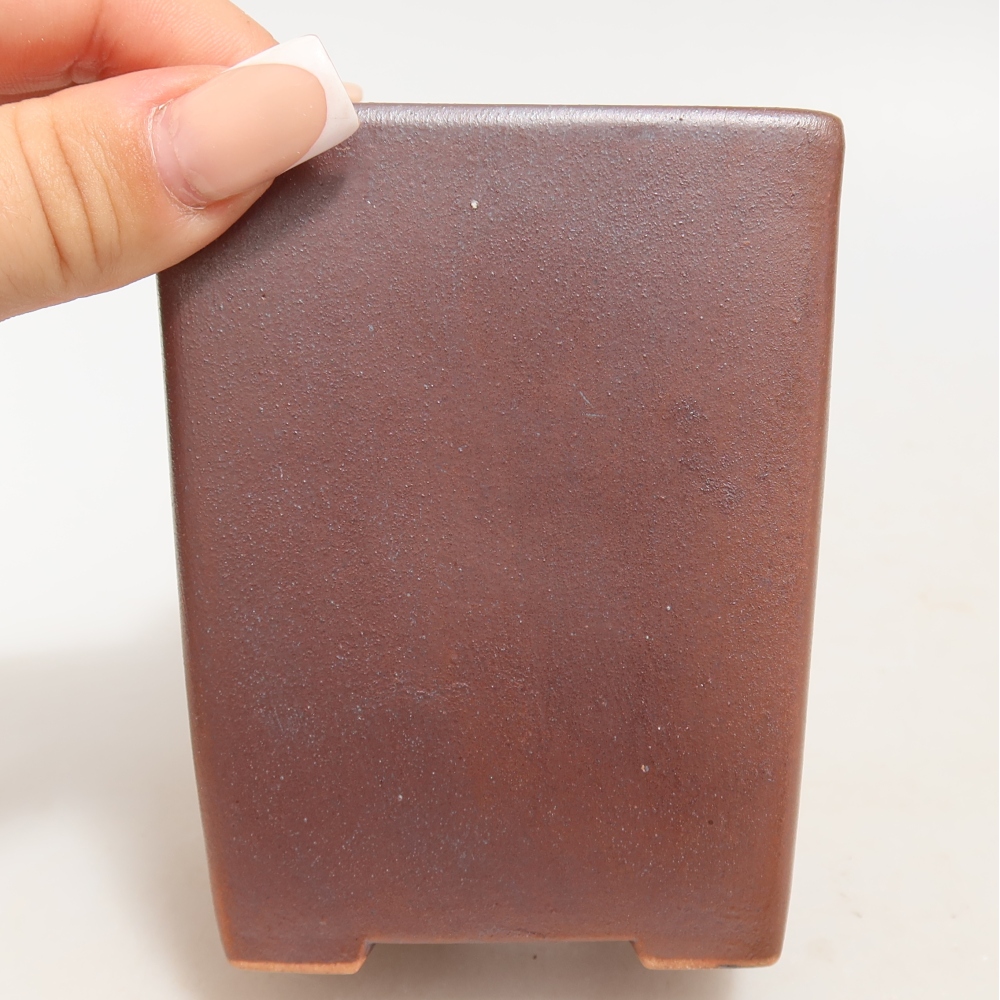 Keramische bonsaipot 8 x 8 x 10 cm, metaalachtige kleur