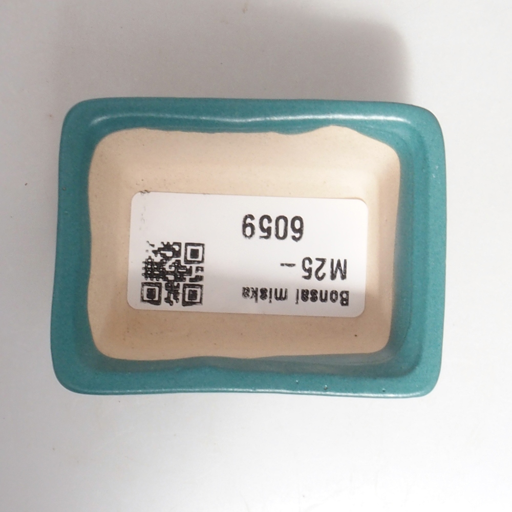 Bonsaischaal van keramiek 6,5 x 5,5 x 4 cm, kleur blauw