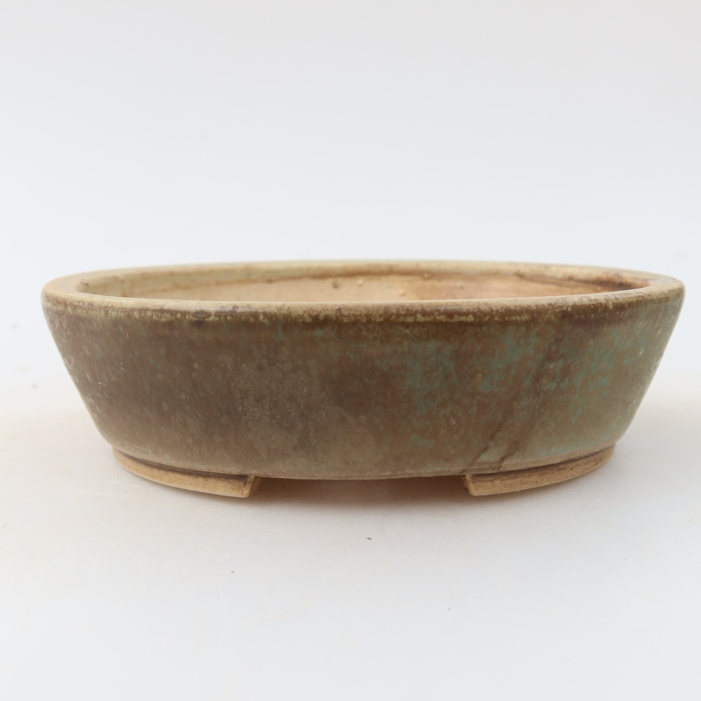 Bonsaischaal van keramiek 12,5 x 10,5 x 3,5 cm, groen