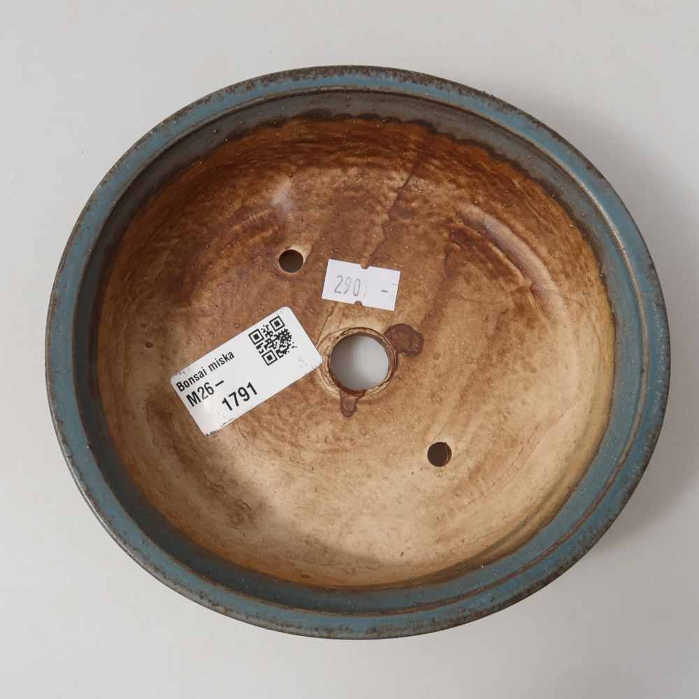 Keramische bonsaipot 15,5 x 14,5 x 4 cm, kleur: blauw