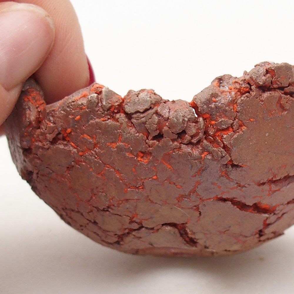 Keramisch Schelp 7,5 x 6,5 x 3,5 cm , kleur oranje