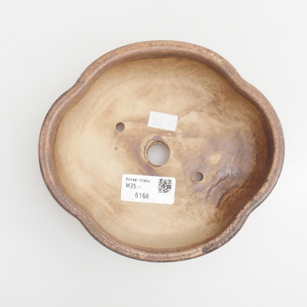 Bonsaischaal van keramiek 10 x 8,5 x 4 cm, bruin
