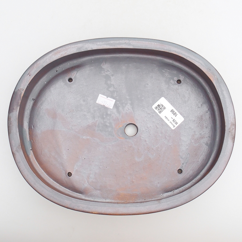 Bonsaischaal van keramiek 26 x 20 x 5 cm, metaalkleur