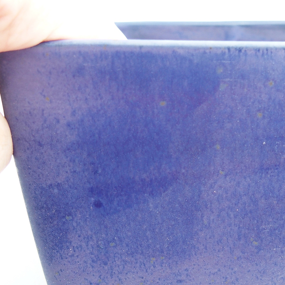 Bonsaischaal van keramiek 15 x 15 x 10,5 cm, kleur blauw