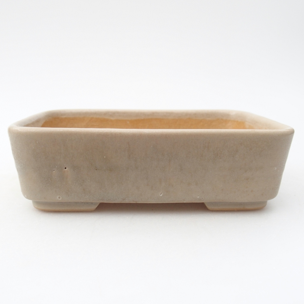 Bonsaischaal van keramiek 14,5 x 10,5 x 4,5 cm, kleur beige