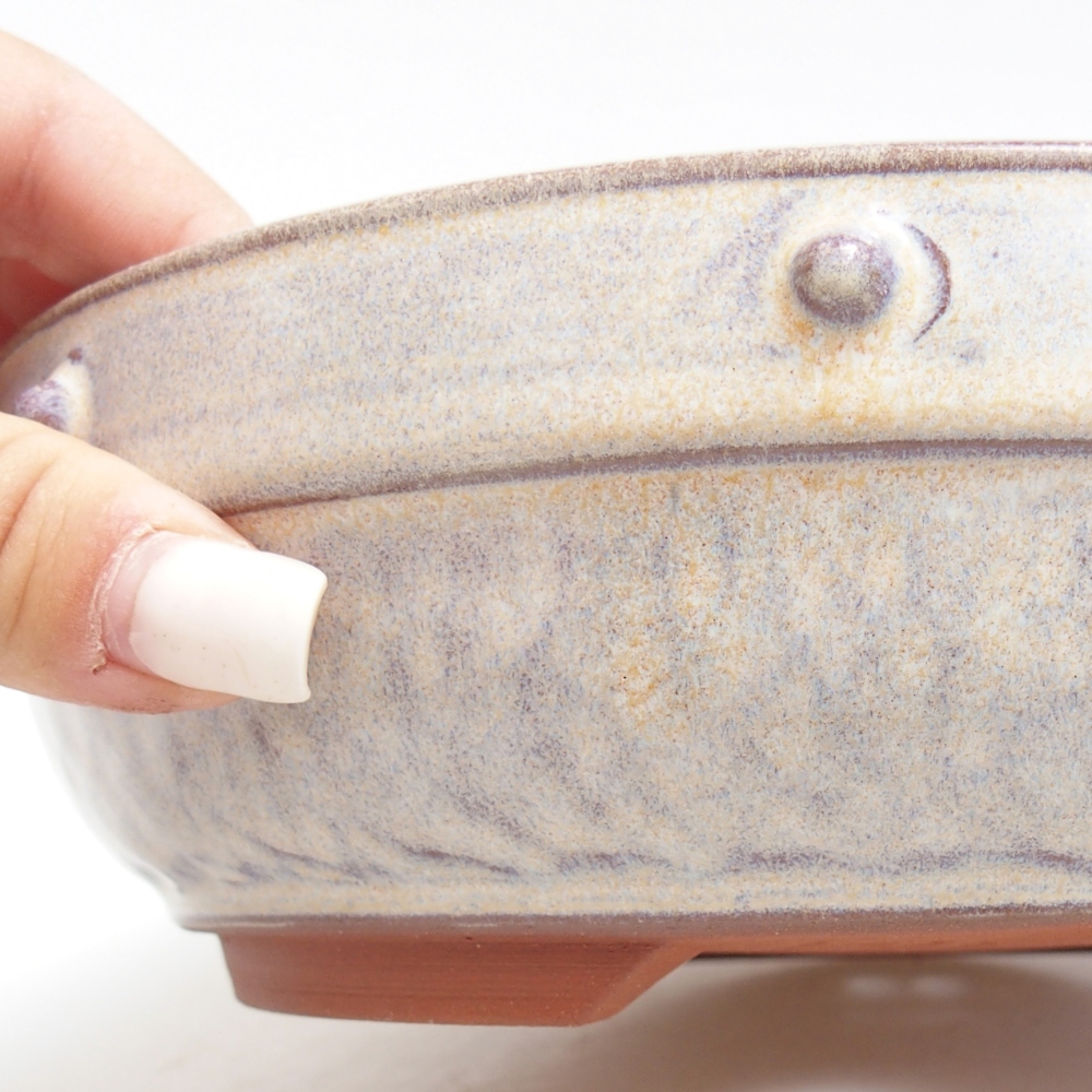 Bonsaischaal van keramiek 20,5 x 20,5 x 6,5 cm, kleur blauw