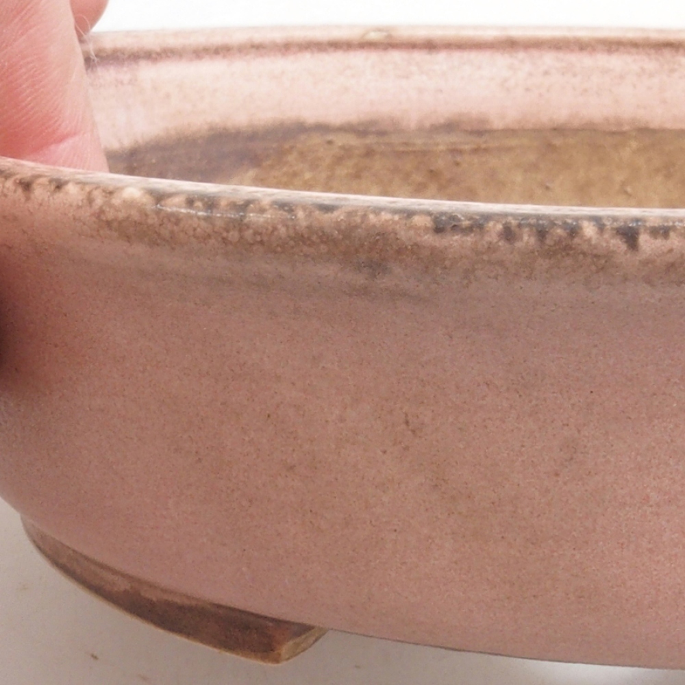 Bonsaischaal van keramiek 10 x 8,5 x 4 cm, bruin