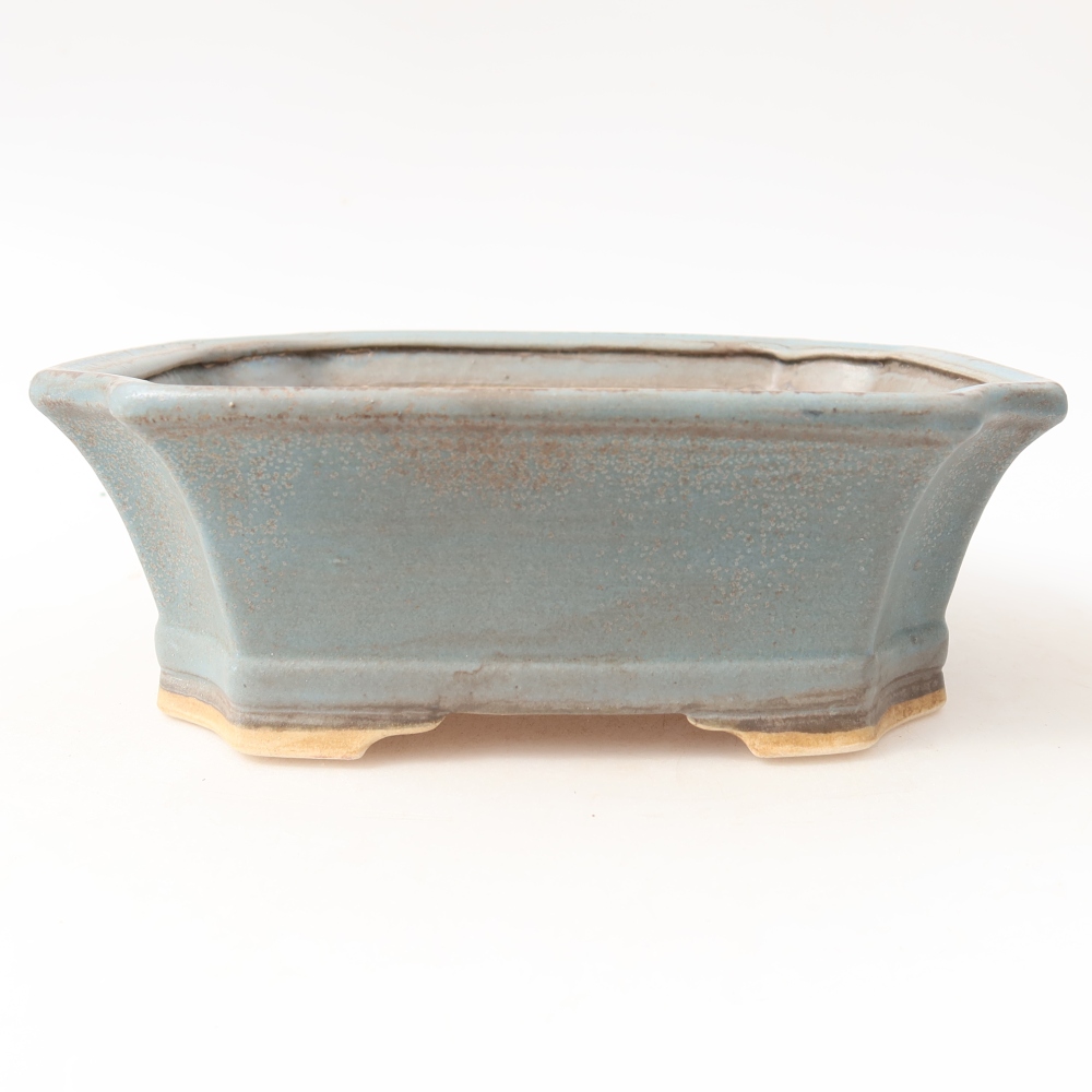 Keramische bonsaipot 18 x 15,5 x 6 cm, kleur: blauw