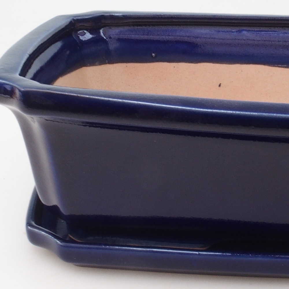 Bonsai kom + schotel H07 - 30 x 20,5 x 8 cm - blauw