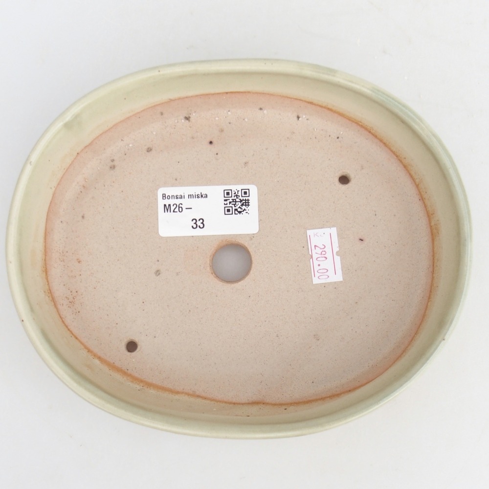 Bonsaischaal van keramiek 17 x 14 x 4 cm, groen