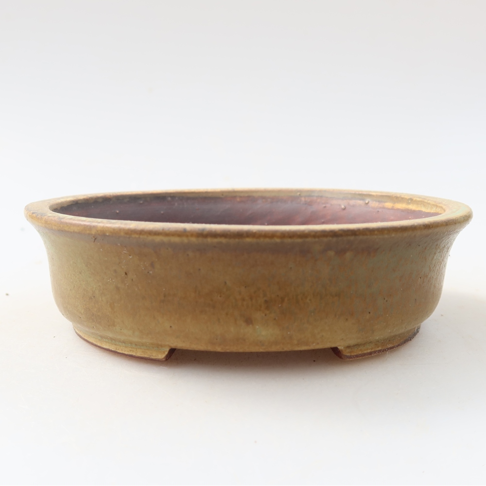 Keramische bonsaipot 12,5 x 11,5 x 3,5 cm, kleur: groen