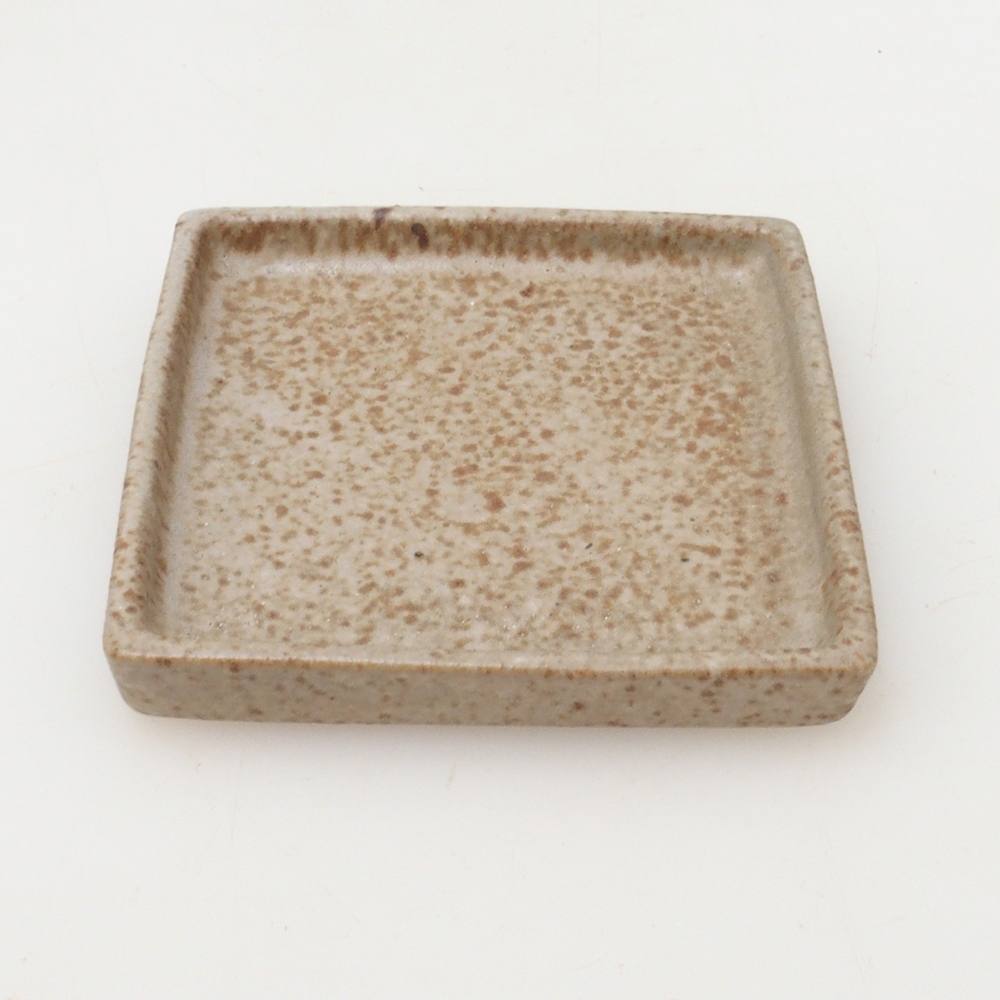Bonsai schotel vierkant S - 8 x 8 x 1 cm - beige