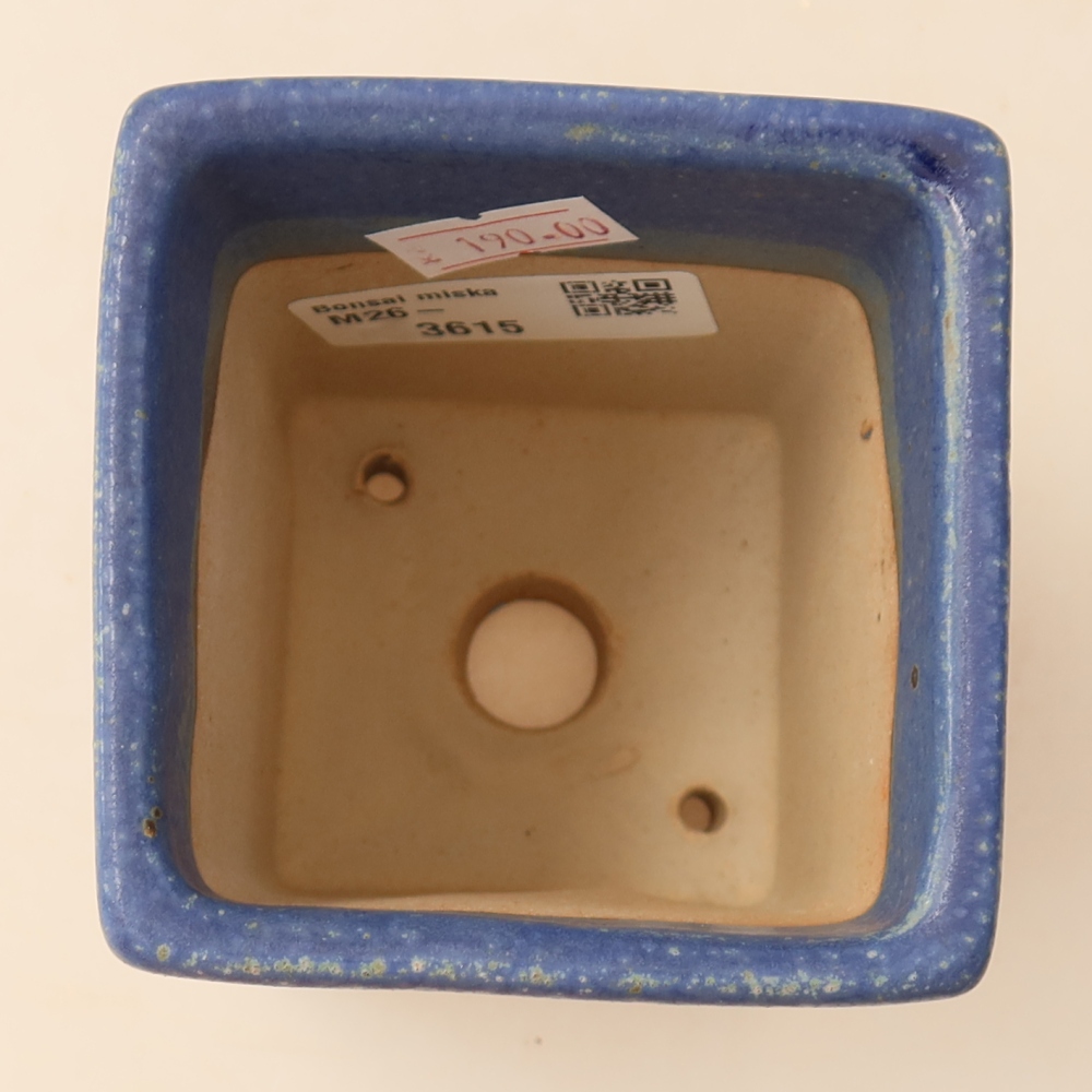 Keramische bonsaipot 7,5 x 7,5 x 10 cm, kleur: blauw