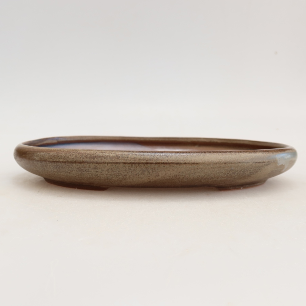 Bonsaischaal van keramiek 22,5 x 16,5 x 3 cm, bruin