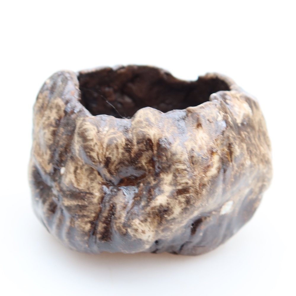 Keramische schaal  5 x 5 x 6 cm, kleur bruin