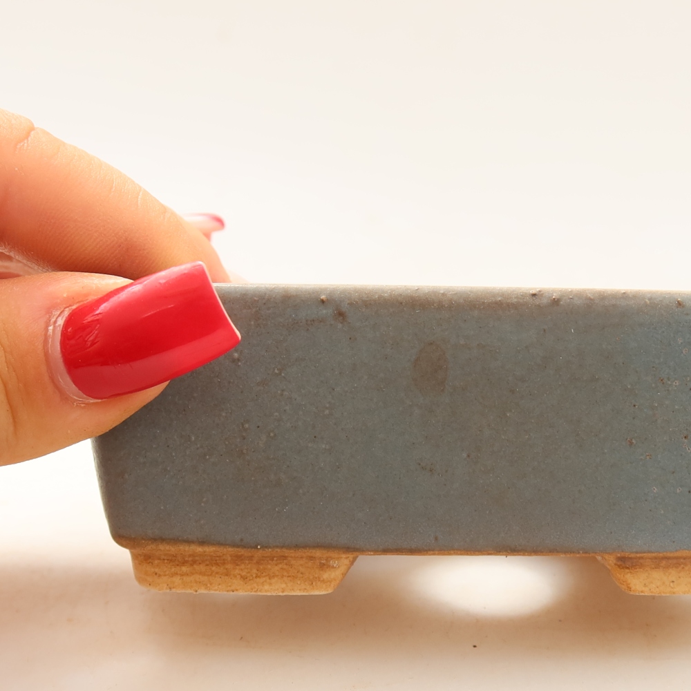 Keramische bonsaischaal 10 x 8 x 3,5 cm, kleur: blauw