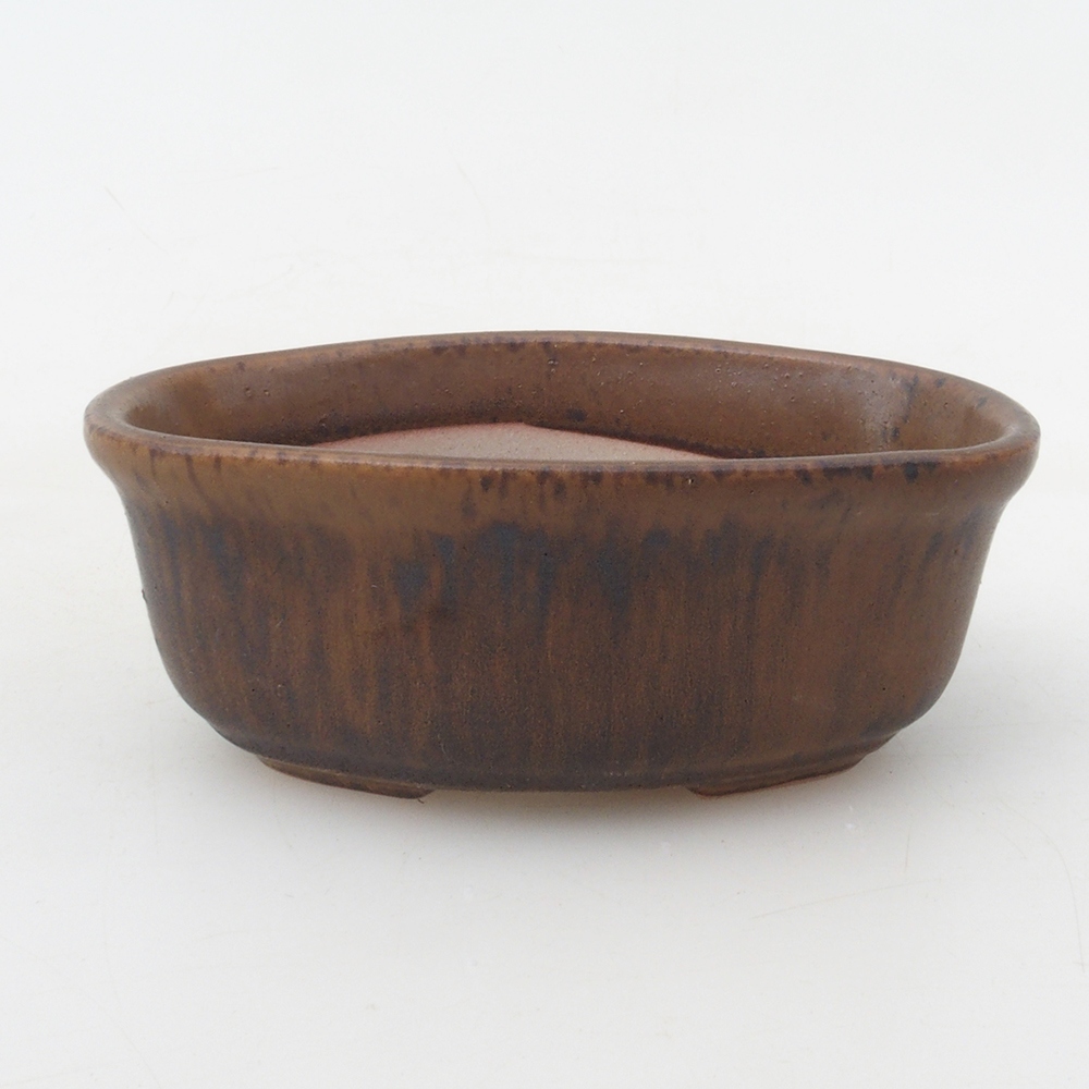 Bonsai kom + schotel H05 - 11 x 8 x 4 cm - bruin