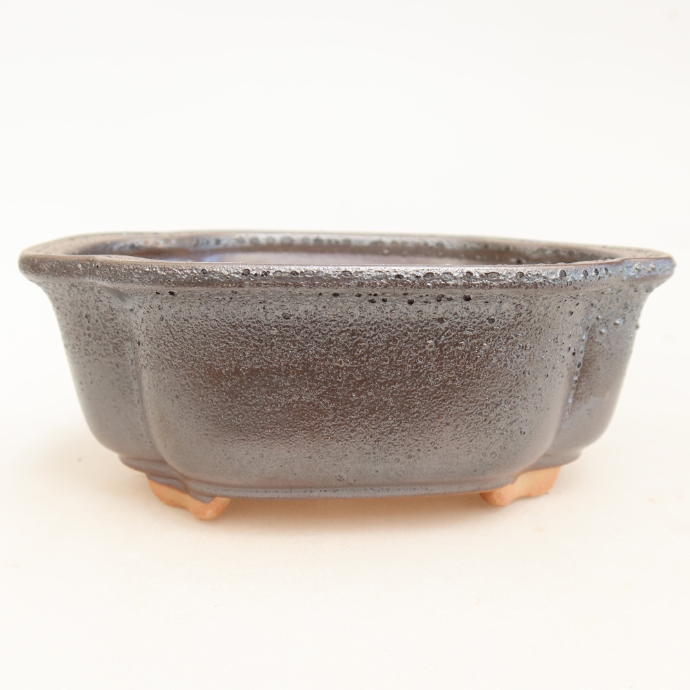 Keramische bonsaipot 13,5 x 10,5 x 5 cm, metaalachtige kleur