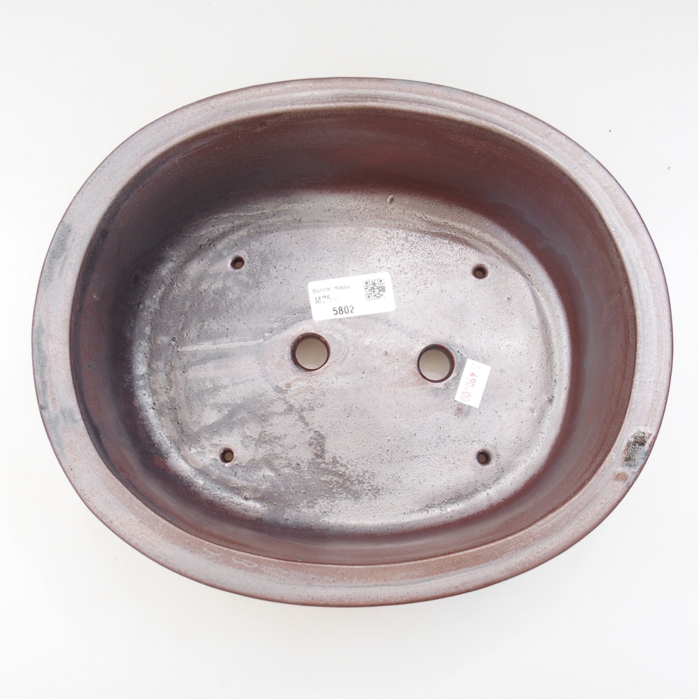 Bonsaischaal van keramiek 26 x 22 x 8 cm, bruin