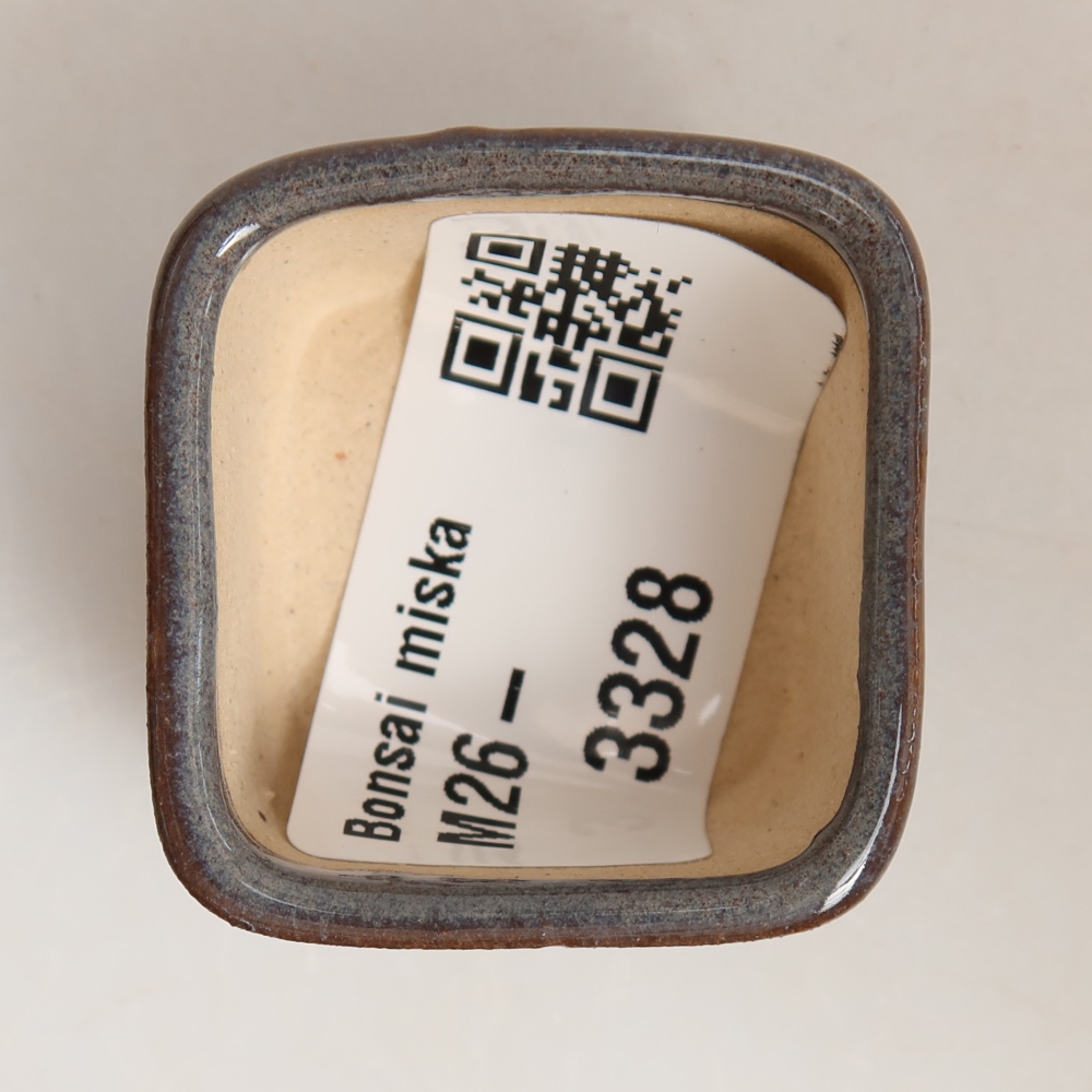 Keramische bonsaipot 3,5 x 3,5 x 2,5 cm, kleur grijs